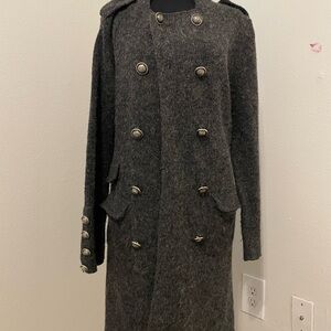 Elegant Gray Wool Coat